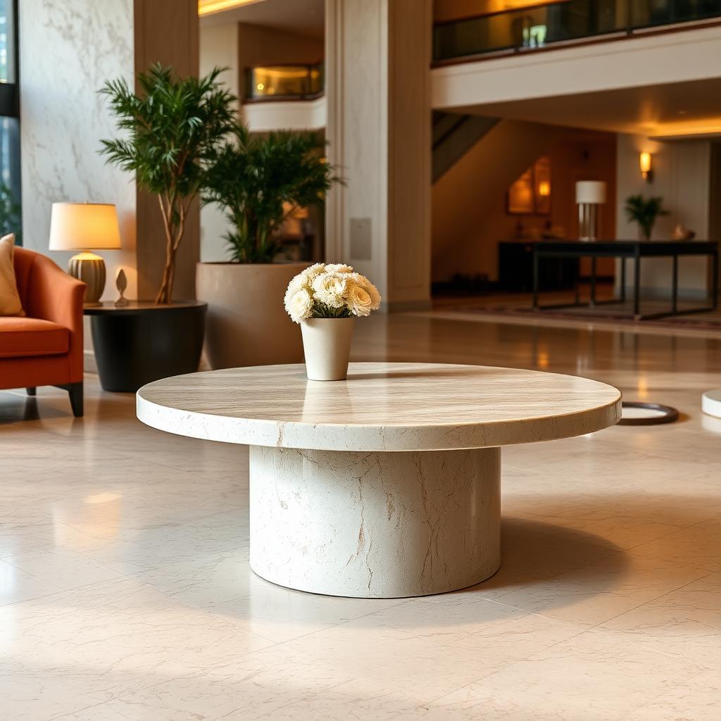 Travertine Plinth Coffee Table